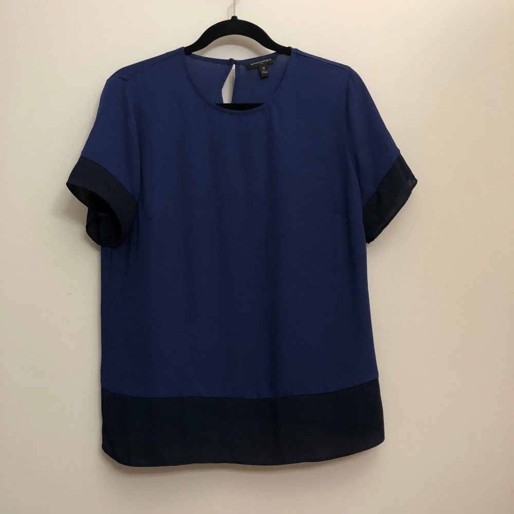 Banana Republic Factory Blue Short Sleeved Shirt